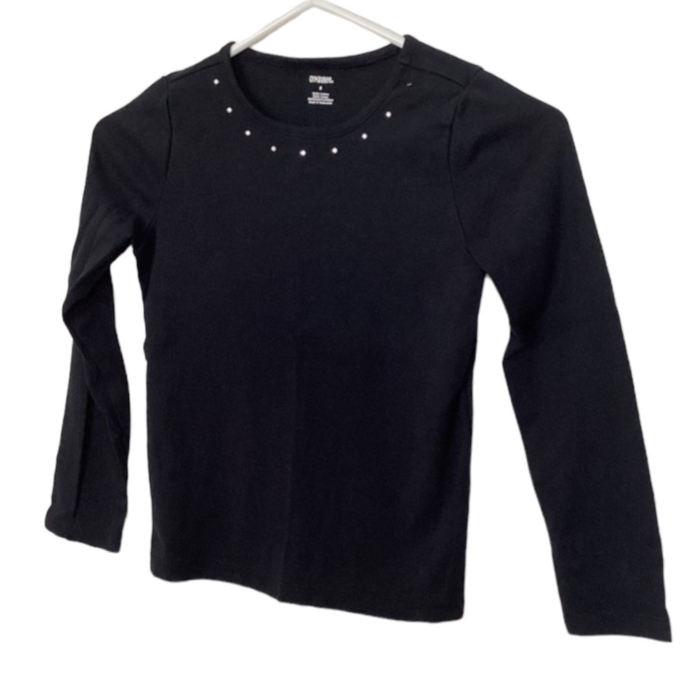 BOGO 🥳 Gymboree black long sleeve cotton shirt | girls 8 | jeweled basic top